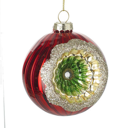 Red Glass Ornate Christmas Tree Bauble