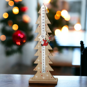 Christmas Tree with Reindeer Wooden Advent