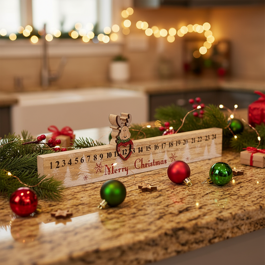 Rudolph Merry Christmas Wooden Advent Rule