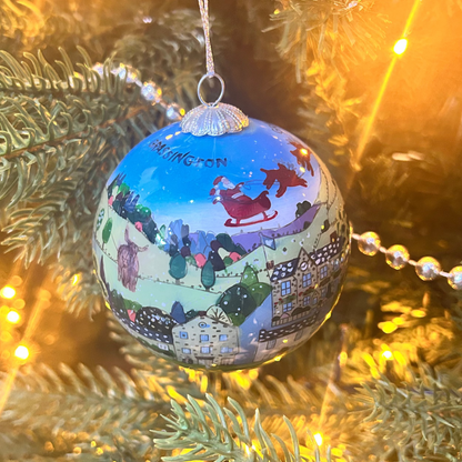 Grassington Village Glass Bauble