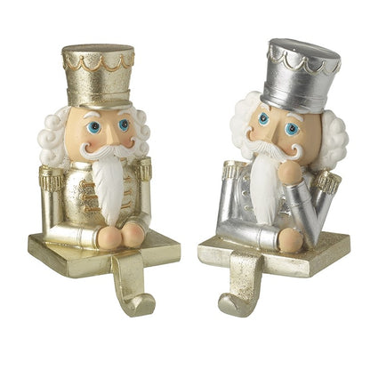 Gold and Silver Nutcracker Stocking Hangers Assorted