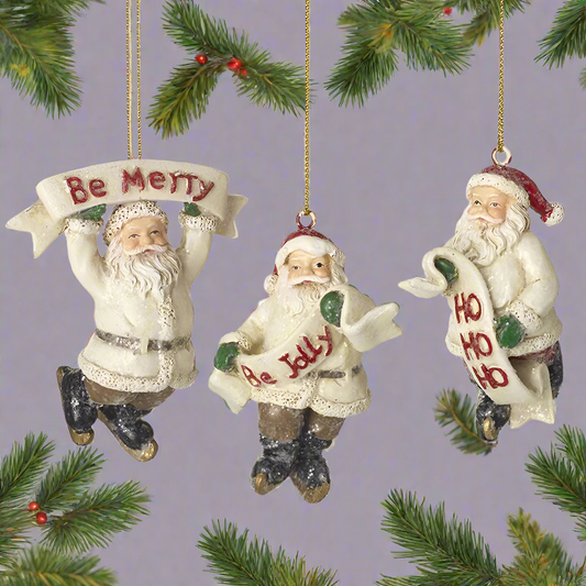  Christmas ornaments of Santa Claus choice of three