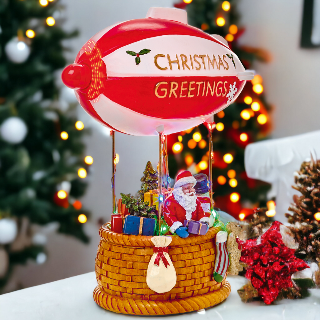 Lit Animated Christmas Hot Air Balloon