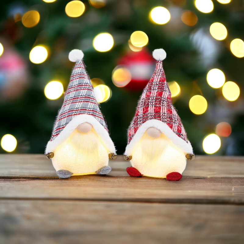 Lit Sitting Christmas Gnome Gonk 35cm