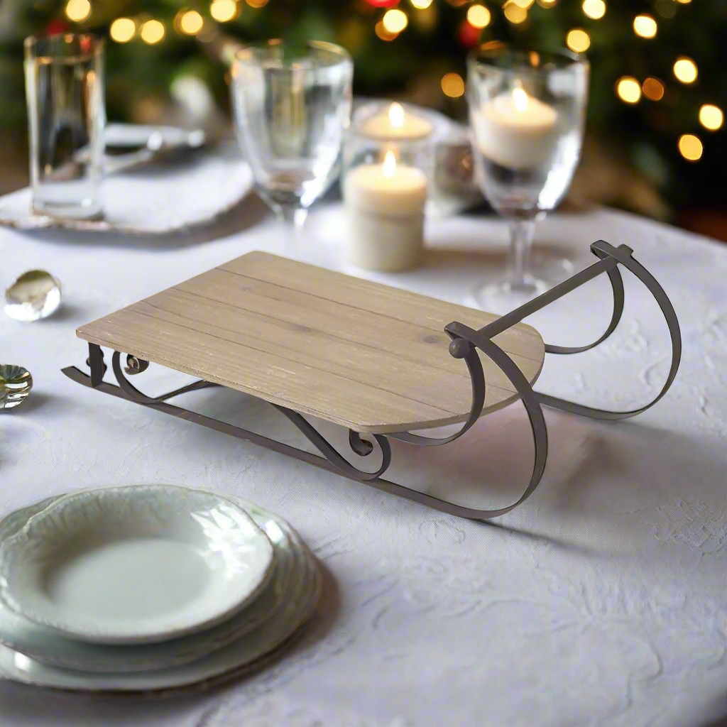 Wooden Christmas Sledge Decoration