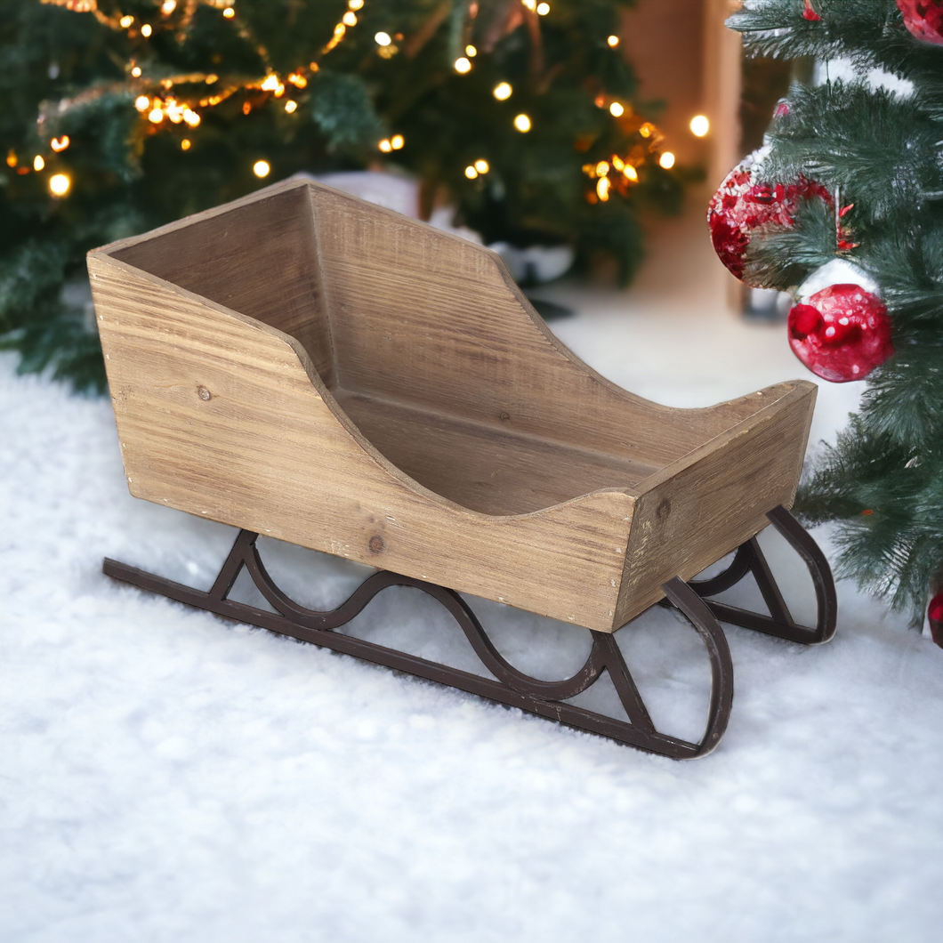 Wooden Christmas Sleigh Decoration