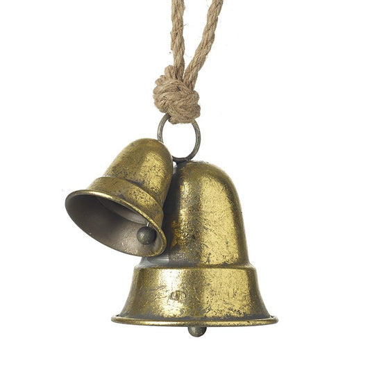 Gold Metal Christmas Bells Hanging Decoration