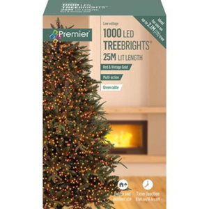 Premier TreeBrights 1000 Red and Vintage Gold LED Christmas String Lights