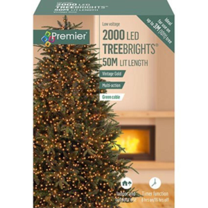 Premier TreeBrights 2000 Vintage Gold LED String Lights