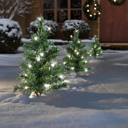 Set of 6 Christmas Tree Path Lights White
