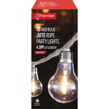 Load image into Gallery viewer, Premier 10 Bulb Jute Rope Party Lights
