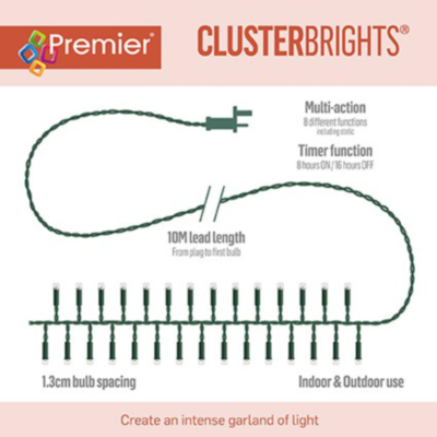 Premier 5000 LED Cluster Brights Christmas Lights Warm White