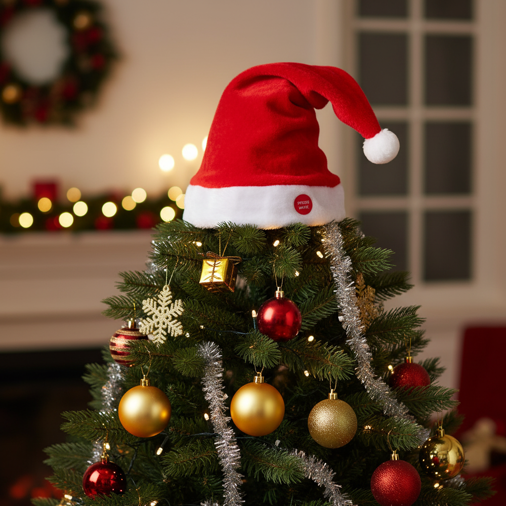 Musical Christmas Santa Hat 35cm