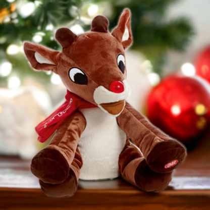 Lit Musical Plush Reindeer Love Christmas Shop