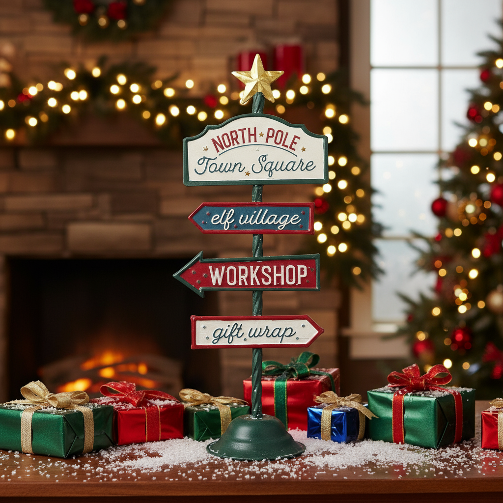 North Pole Town Square Christmas Sign