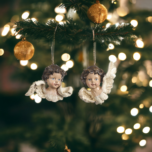 Goodwill Cream Cherub Head Ornaments