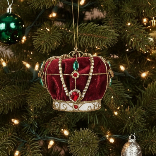 Goodwill Velvet Jewel Crown Hanging Christmas Decoration