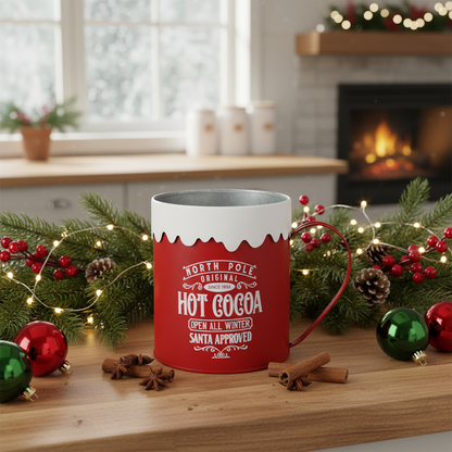 Red Hot Cocoa Giant Mug Christmas Display Pot