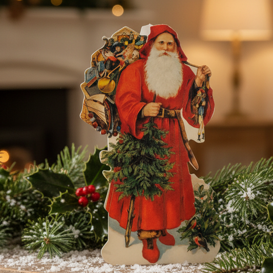 Father Christmas and Sack Nostalgic Christmas Card