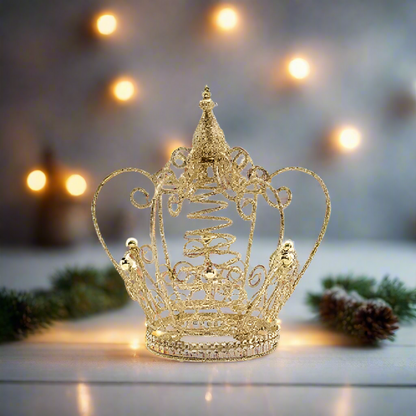 Gold Glitter Crown 20cm Christmas Tree Topper