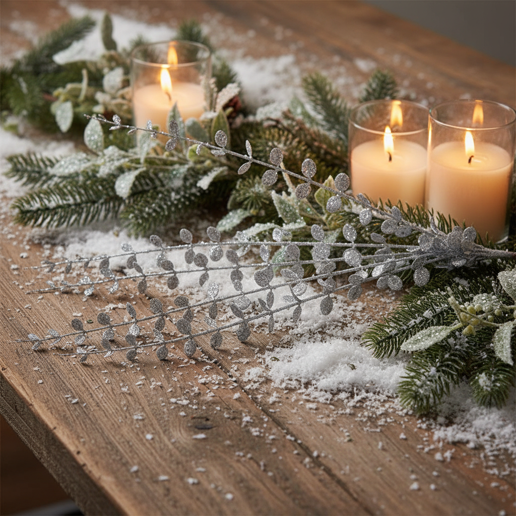 Silver Eucalyptus Christmas Spray 56cm