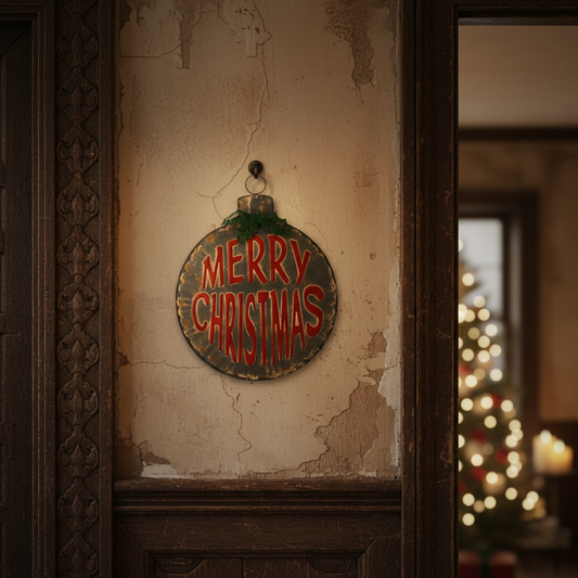 Rustic Merry Christmas Sign 67cm