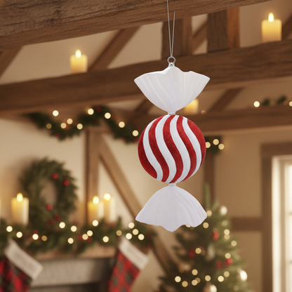 Candy Cane Striped Disc Christmas Decoration 50cm