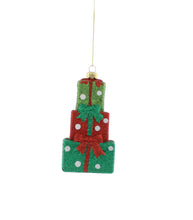 Load image into Gallery viewer, Glitter Stacked Presents Hanging Decoration
