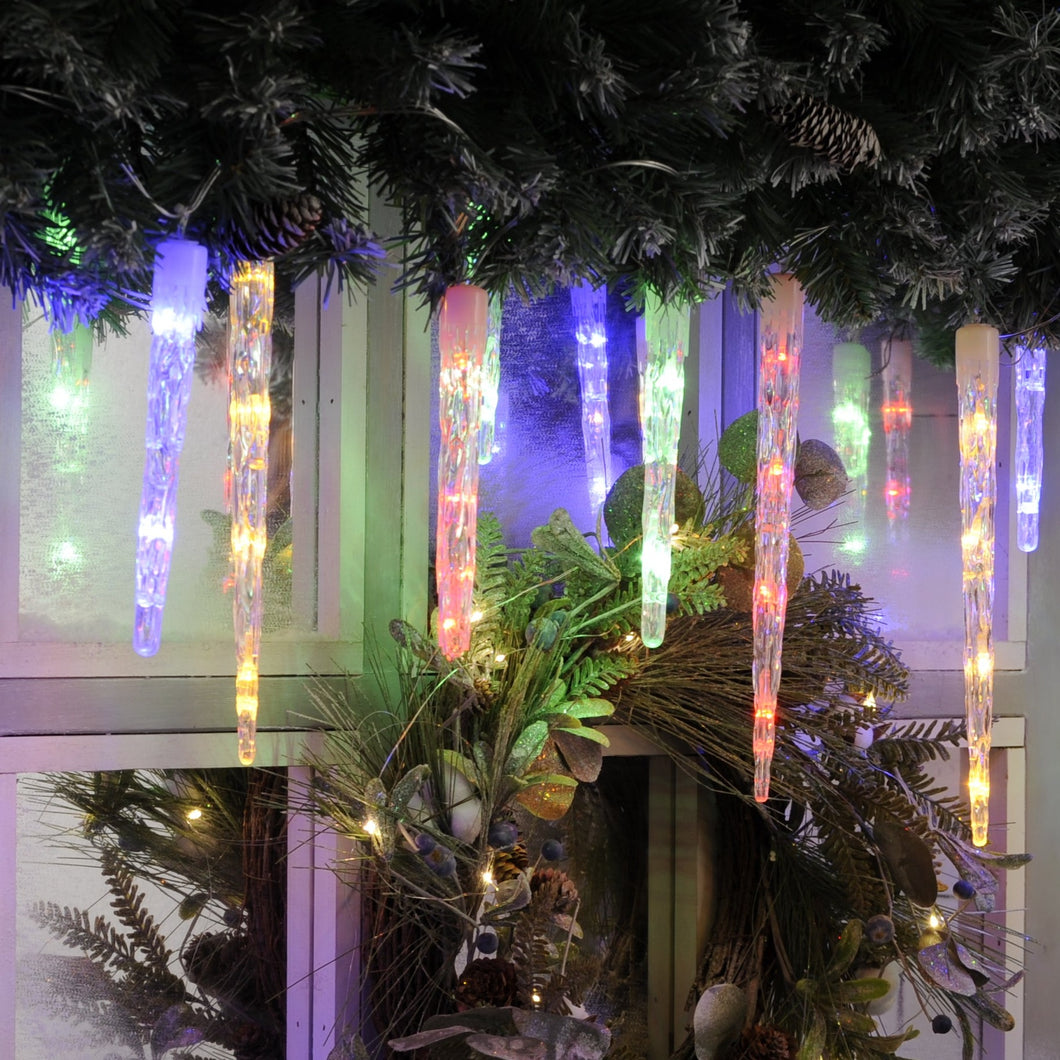 24 Colour Changing Icicle Lights - Multi Colour to White