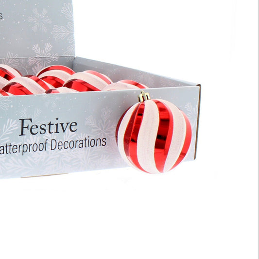 Candy Stripe Bauble 8cm