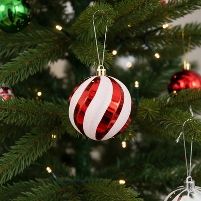 Candy Stripe Christmas Bauble 8cm