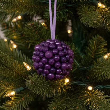 Purple Berry Cluster Ball Christmas Tree Decoration