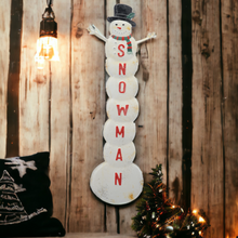 Load image into Gallery viewer, White Snowman Vintage Style Christmas Sign
