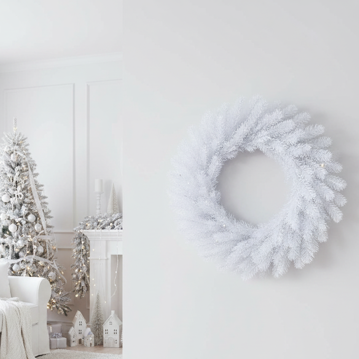 White Christmas Wreath 100cm