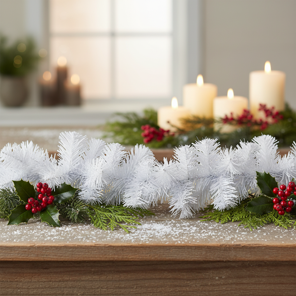 White Christmas Garland 270cm