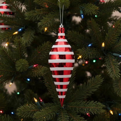 Candy Cane Stripe Olive Shape Christmas Tree Decoration 40cm