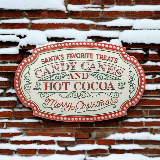 Candy Canes and Hot Cocoa Christmas Wall Sign