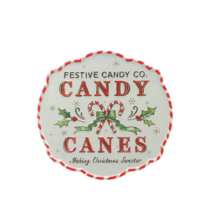 Candy Canes Metal Sign