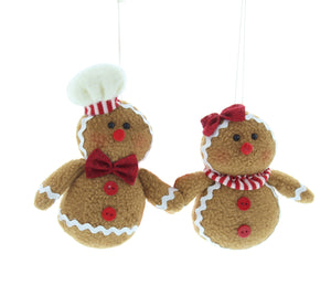 Set of 2 Gingerbread People Hanging Decoration