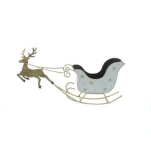 Load image into Gallery viewer, Gold Reindeer with White Sleigh Decoration
