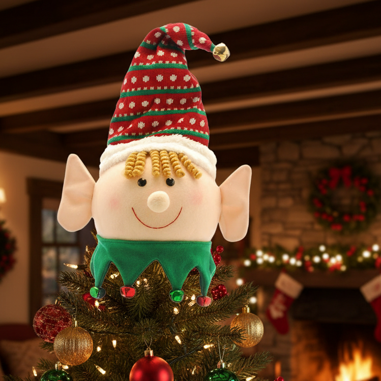 Elf Head Christmas Tree Topper