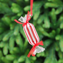 Load image into Gallery viewer, Candy Cane Sweet Glass Hanging Decoration
