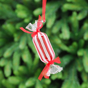 Candy Cane Sweet Glass Hanging Decoration