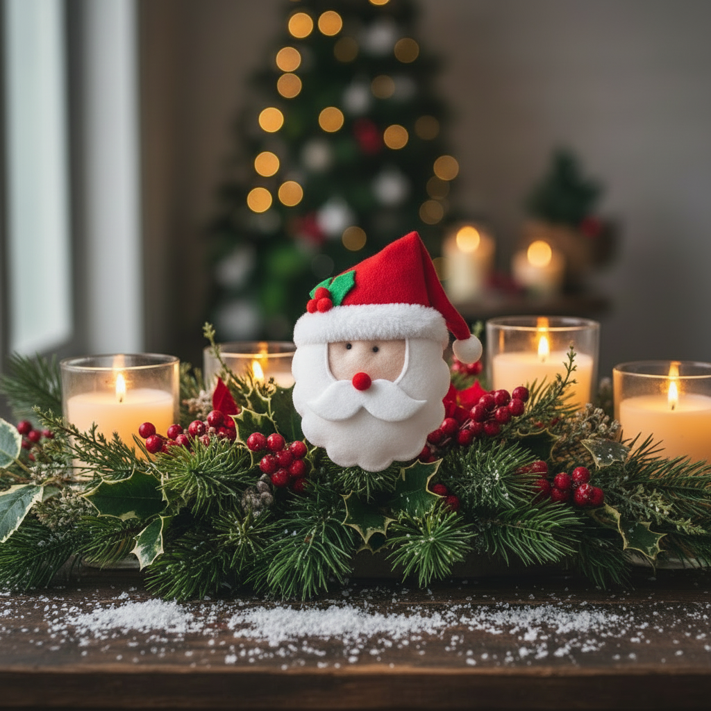 Santa Head Christmas Tree Pick