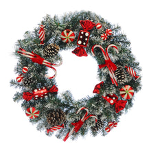Load image into Gallery viewer, Candy Cane Theme Pre Decorated Wreath 76cm
