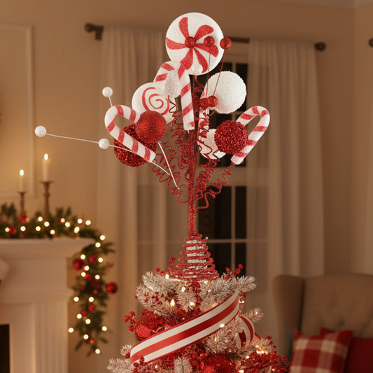 Candy Cane Theme Christmas Tree Topper