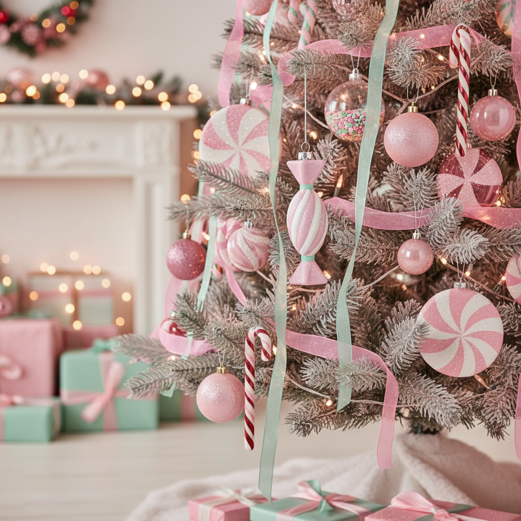 Pink and White Sweet Hanging Christmas Decoration