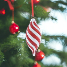 Load image into Gallery viewer, Glitter Candy Stripe Hanging Decoration
