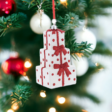 Load image into Gallery viewer, Glitter Stacked Presents Hanging Decoration
