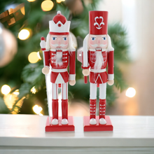 Load image into Gallery viewer, Red and White Nutcracker 31cm
